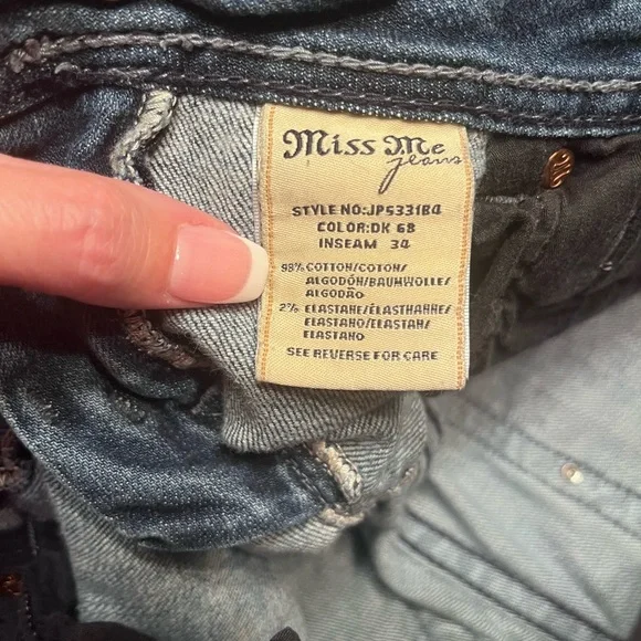 *SOLDMiss Me JP5331B4 Boot Cut Jeans with Embellished Angel Wing Pockets Size 27 - Picture 8 of 14